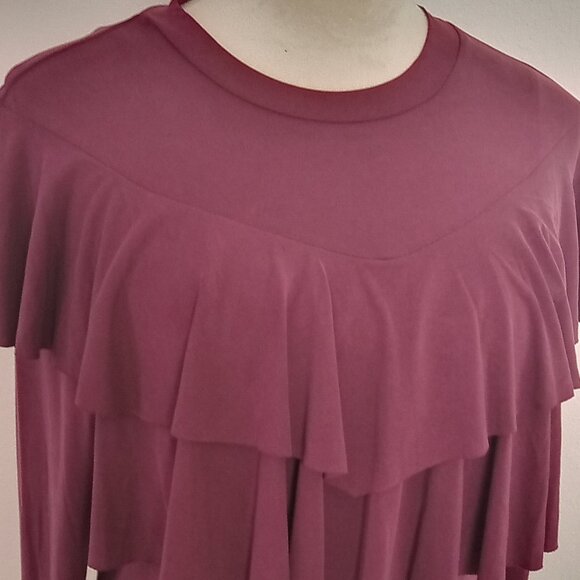 Berry Colored Ruffle Top - Picture 2 of 7
